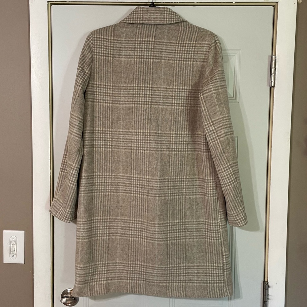 NWT Sam Edelman Windowpane Plaid Coat in Feminine Plaid Size S Wool blend - Picture 5 of 10